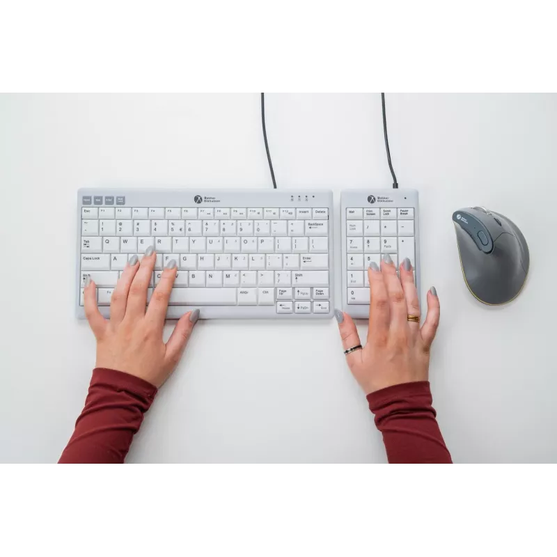 BakkerElkhuizen UltraBoard 955 V2 Numeric, USB, 22, laptop/PC, 1,5 m, grigio scuro, grigio chiaro