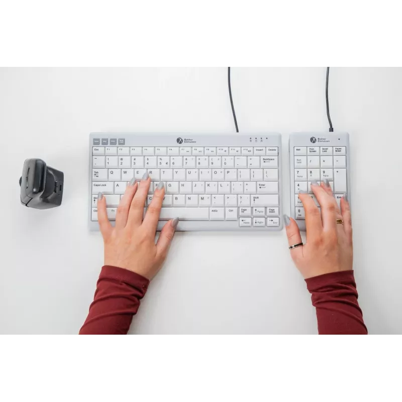 BakkerElkhuizen UltraBoard 955 V2 Numeric, USB, 22, laptop/PC, 1,5 m, grigio scuro, grigio chiaro