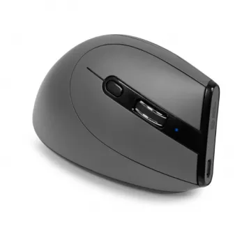 BakkerElkhuizen Grip Pro Mouse, per destrimani, design verticale, ottico, RF Wireless, 2400 DPI, grigio, nero, giallo