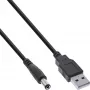 Cavo adattatore di alimentazione USB-DC InLine, connettore maschio USB-A su connettore maschio DC cavo 5,5x2,10mm, nero, 1m