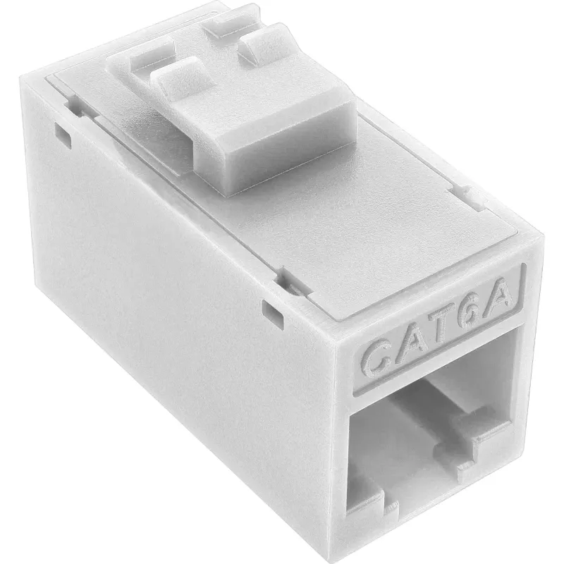 Connettore femmina Keystone RJ45 InLine, non schermato, Cat.6A, confezione da 8, bianco