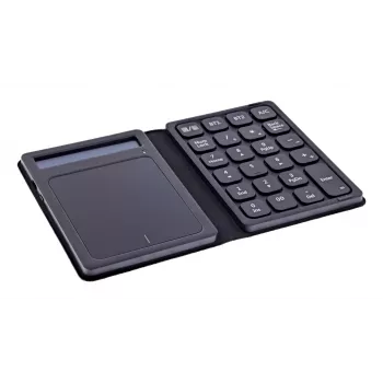 InLine 55379G Tastierino numerico Bluetooth con touchpad e display, pieghevole, nero