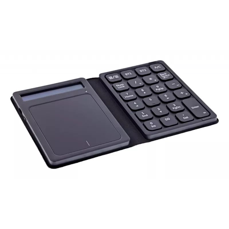 InLine 55379G Tastierino numerico Bluetooth con touchpad e display, pieghevole, nero
