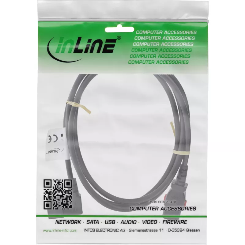 InLine 16932A Cavo di alimentazione nero 2 m IEC C13 IEC C14