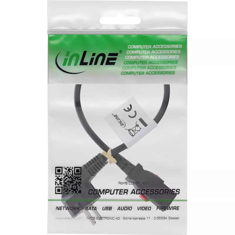 InLine 16954L Cavo di alimentazione nero 0,5 m IEC C13 CEE7/7