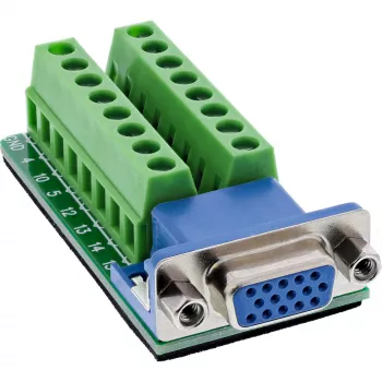 InLine 92503A Connettore a vite morsettiera, VGA (HD15) blu, verde