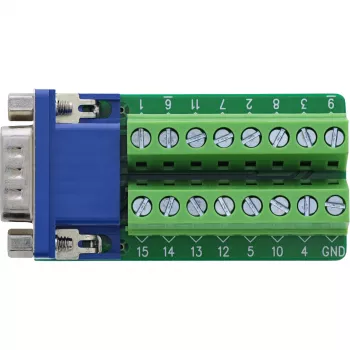 InLine 92503B Connettore cavo morsettiera, VGA (HD15) blu, verde