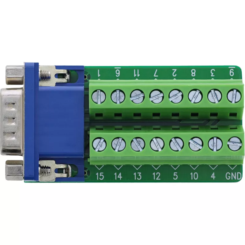 InLine 92503B Connettore cavo morsettiera, VGA (HD15) blu, verde