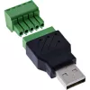 InLine 92504A Connettore cavo USB-A / morsettiera, 5 poli nero, verde