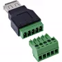 InLine 92504B Connettore a vite USB-A / morsettiera, 5 poli nero, verde