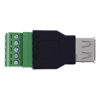 InLine 92504B Connettore a vite USB-A / morsettiera, 5 poli nero, verde