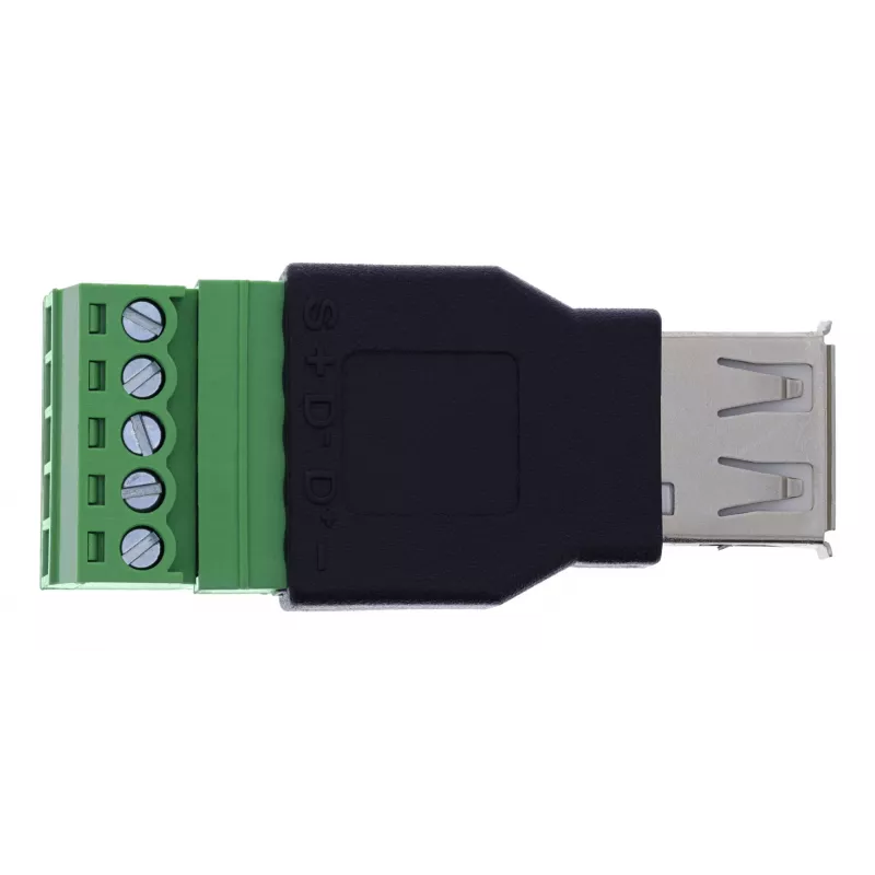 InLine 92504B Connettore a vite USB-A / morsettiera, 5 poli nero, verde