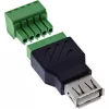 InLine 92504B Connettore a vite USB-A / morsettiera, 5 poli nero, verde