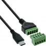 InLine 92504E Connettore a vite USB-C / morsettiera, 5 poli nero, verde