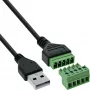 InLine 92504G Connettore cavo USB-A / morsettiera, 5 poli nero, verde