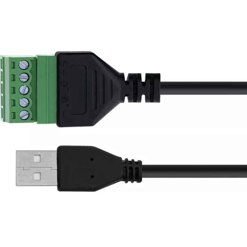 InLine 92504G Connettore cavo USB-A / morsettiera, 5 poli nero, verde