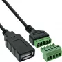 InLine 92504H Connettore a vite USB-A / morsettiera, 5 poli nero, verde