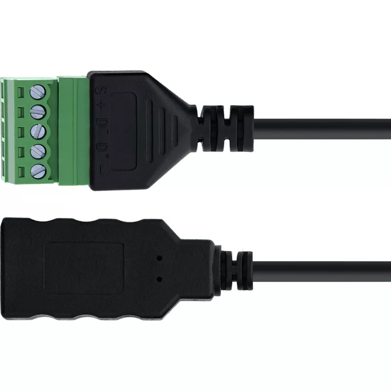 InLine 92504H Connettore a vite USB-A / morsettiera, 5 poli nero, verde
