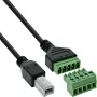 InLine 92504I Connettore per cavi USB-B / morsettiera, 5 poli nero, verde