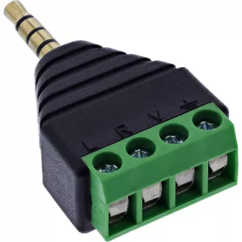 InLine 92504J Connettore per cavi jack 3,5 mm TRRS 4 poli / morsettiera 4 connessioni nero, verde