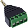 InLine 92504J Connettore per cavi jack 3,5 mm TRRS 4 poli / morsettiera 4 connessioni nero, verde