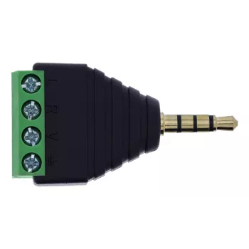 InLine 92504J Connettore per cavi jack 3,5 mm TRRS 4 poli / morsettiera 4 connessioni nero, verde