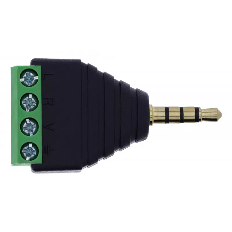 InLine 92504J Connettore per cavi jack 3,5 mm TRRS 4 poli / morsettiera 4 connessioni nero, verde
