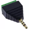 InLine 92504J Connettore per cavi jack 3,5 mm TRRS 4 poli / morsettiera 4 connessioni nero, verde