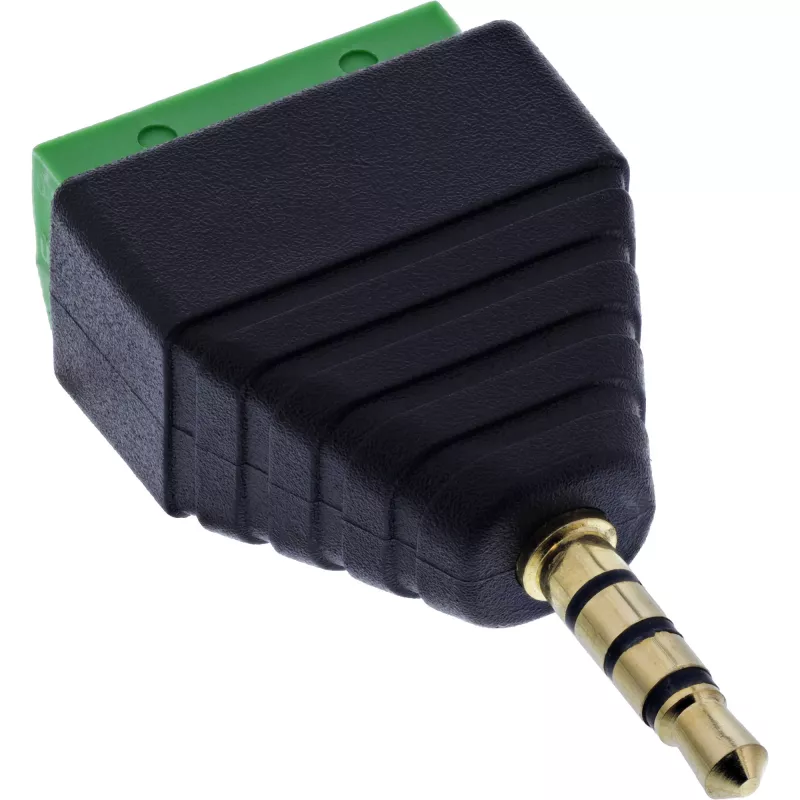 InLine 92504J Connettore per cavi jack 3,5 mm TRRS 4 poli / morsettiera 4 connessioni nero, verde