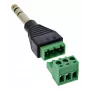 InLine 92504L Connettore per cavi jack 6,35 mm TRS maschio 3 poli / morsettiera 3 morsetti nero, verde