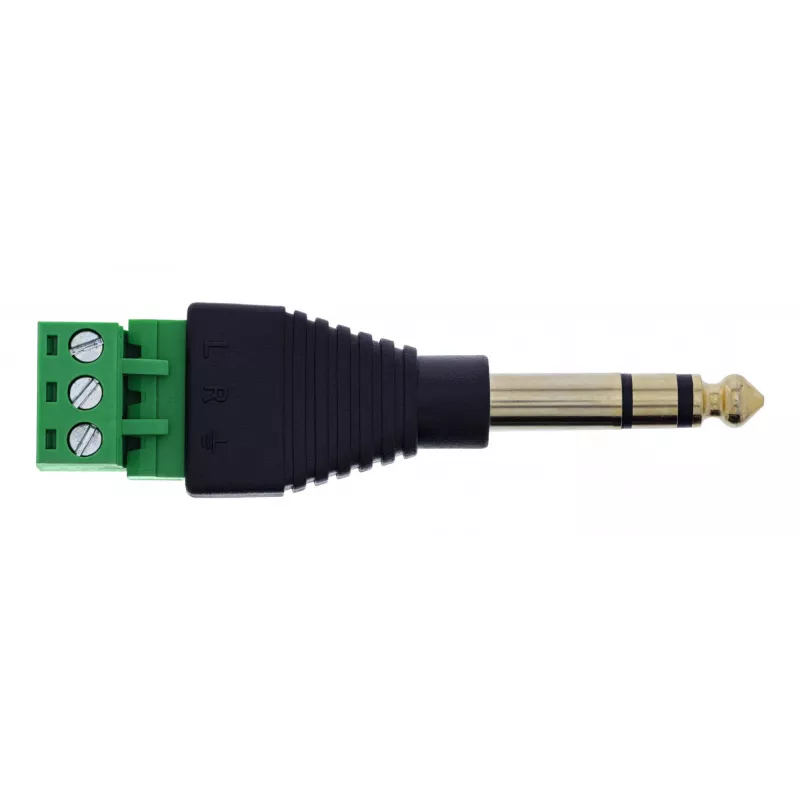 InLine 92504L Connettore per cavi jack 6,35 mm TRS maschio 3 poli / morsettiera 3 morsetti nero, verde