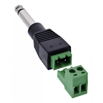 InLine 92504M Connettore per cavi jack 6,35 mm TS maschio 2 poli / morsettiera 2 morsetti nero, verde