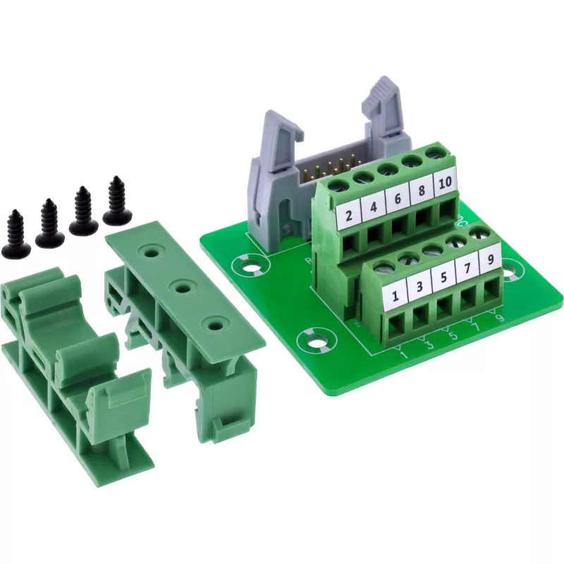 InLine 92504O Connettore per cavi IDC 10 / morsettiera 5 morsetti verde, grigio chiaro