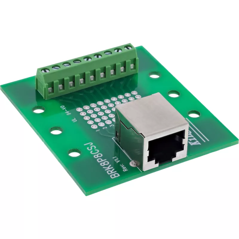 InLine 92505B Morsettiera con presa RJ45, dritta, guida DIN