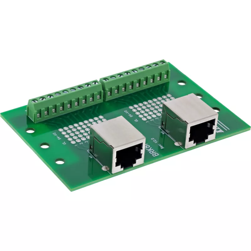 InLine 92505C Morsettiera con doppia presa RJ45, dritta, guida DIN