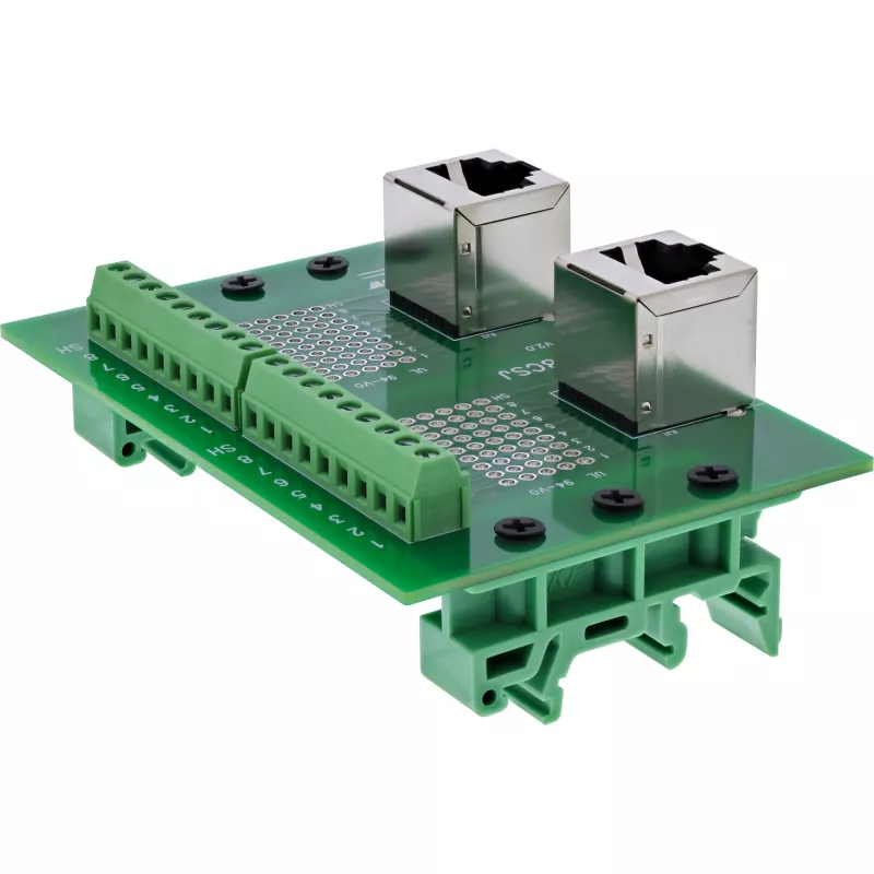 InLine 92505D Connettore per cavi 2x RJ45 8P8C / 2x morsettiera 9 morsetti verde