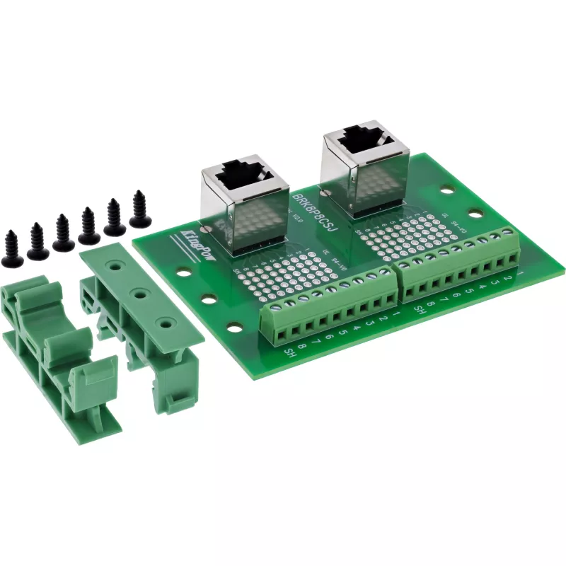 InLine 92505D Connettore per cavi 2x RJ45 8P8C / 2x morsettiera 9 morsetti verde