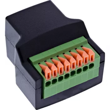 InLine 92505E Connettore per cavi RJ45 8P8C / morsettiera, 8 poli nero