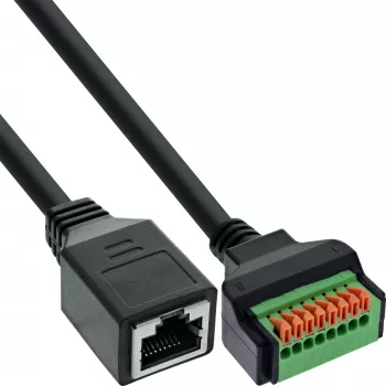 InLine 92505H Connettore per cavi RJ45 Cat.5e 8P8C / morsettiera, 8 poli nero