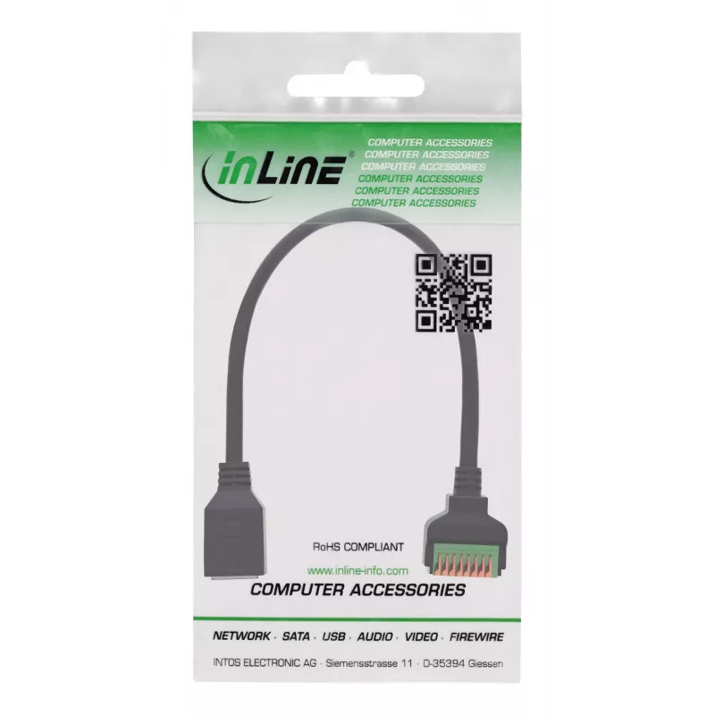 InLine 92505H Connettore per cavi RJ45 Cat.5e 8P8C / morsettiera, 8 poli nero