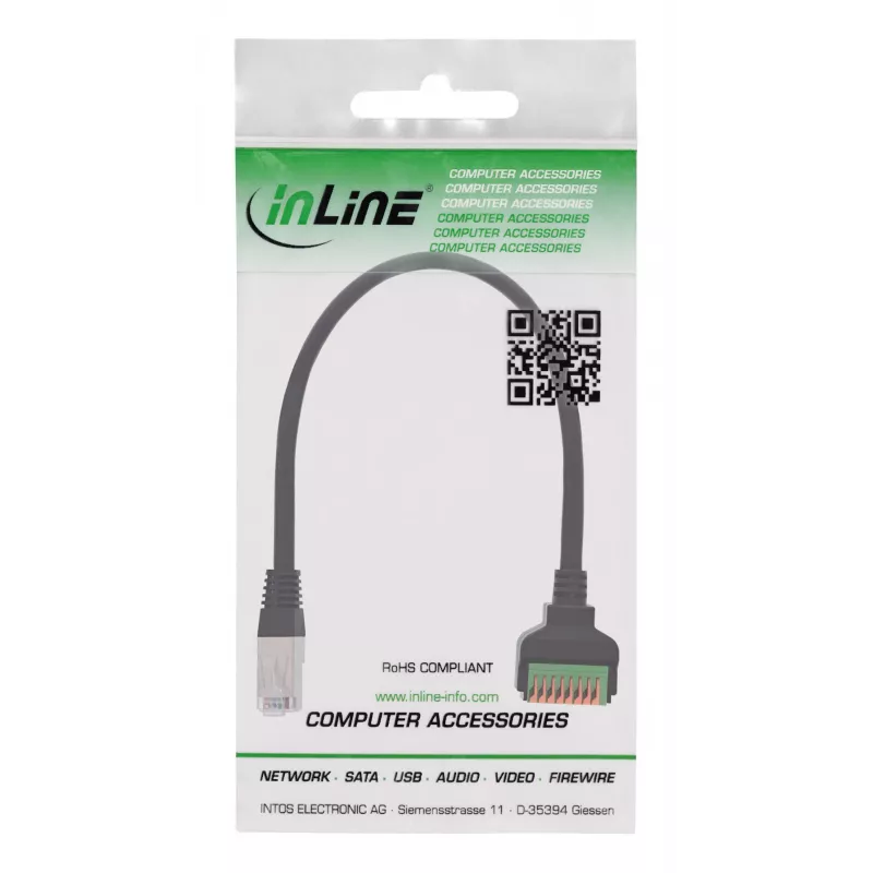 InLine 92505I Connettore per cavi RJ45 Cat.5e 8P8C / morsettiera, 8 poli nero