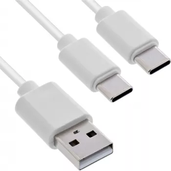 InLine 35121W Cavo USB USB 2.0 1 m USB A 2 x USB C bianco