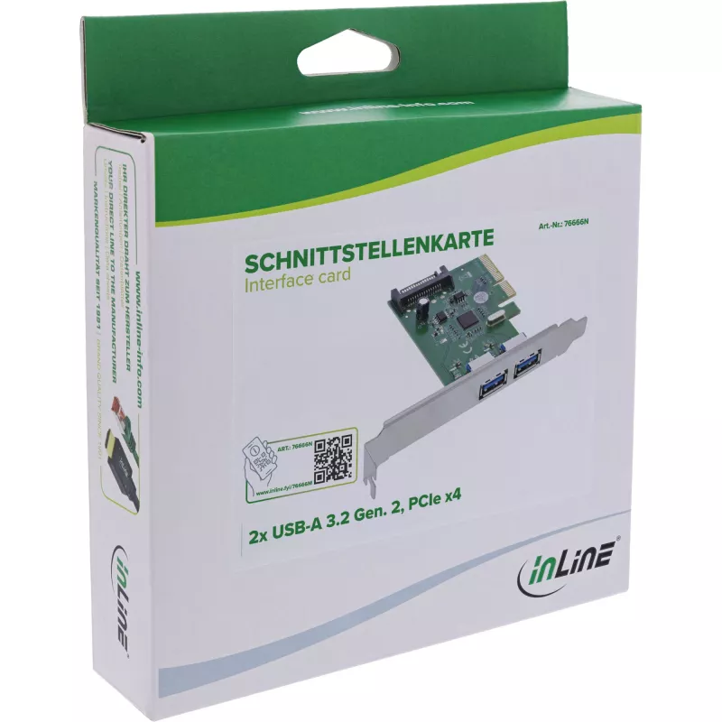 InLine 76666N Scheda/adattatore di interfaccia interno USB 3.2 Gen 2 (3.1 Gen 2)