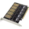 InLine 76619G Scheda di interfaccia, da PCIe x16 a 5x M.2 Key B SATA, staffa Low-Profile inclusa