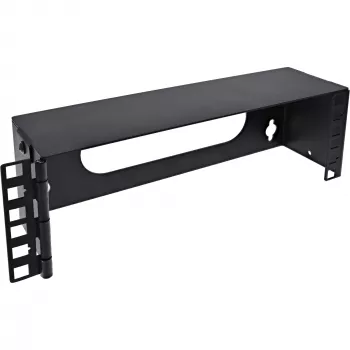 InLine Mini rack da 10 pollici per montaggio a parete, 2U, profondità 7,6 cm, nero