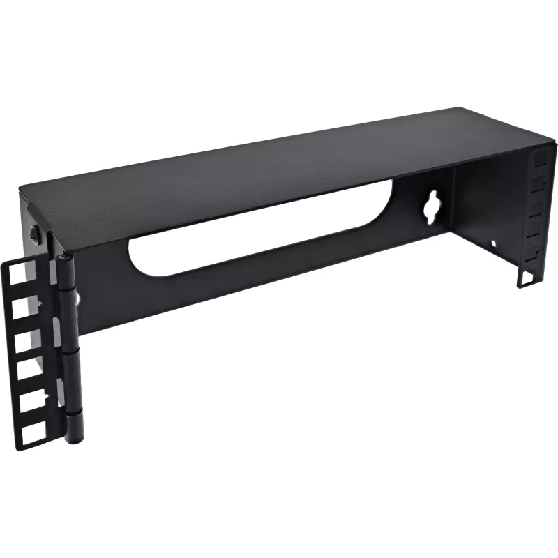 InLine Mini rack da 10 pollici per montaggio a parete, 2U, profondità 7,6 cm, nero