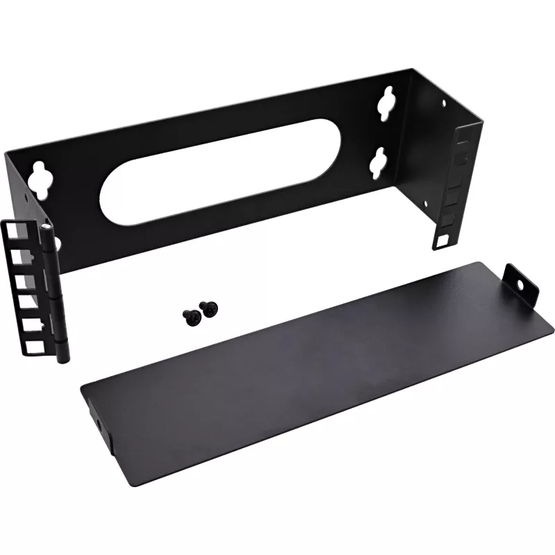 InLine Mini rack da 10 pollici per montaggio a parete, 2U, profondità 7,6 cm, nero