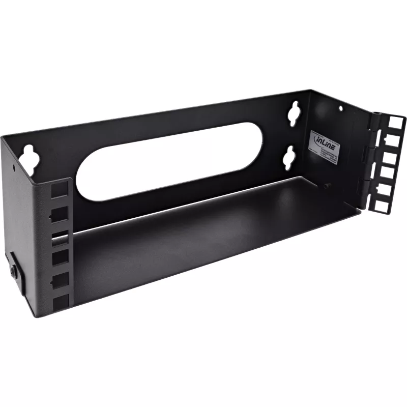 InLine Mini rack da 10 pollici per montaggio a parete, 2U, profondità 7,6 cm, nero