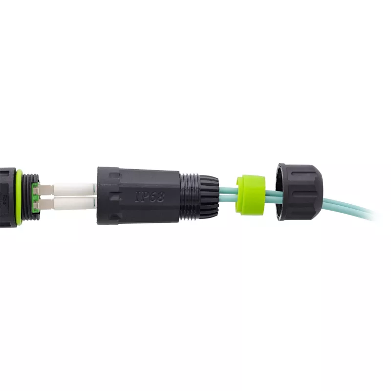 InLine 69927C Accoppiatore in fibra ottica LC, corto, IP68, presa 2x2 LC, M20