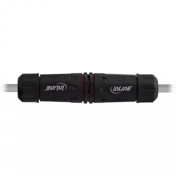 InLine 69927T Accoppiatore di rete IP68, 3 poli, a 2 vie, M20, nero